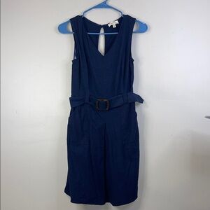 EUC Monteau Los Angeles Navy Dress with Belt Size Medium #297